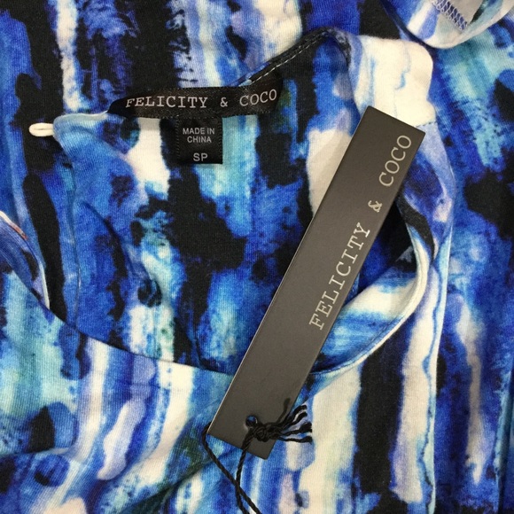 Felicity & Coco Blue Watercolor Fit and Flare Sleeveless Dress - Picture 6 of 7